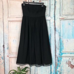 J. Crew Black Emily Silk Chiffon Dress